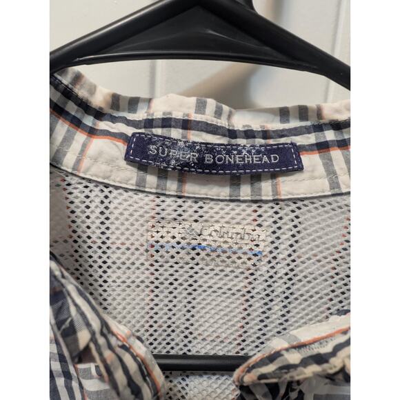 Columbia PFG Super Bonehead Auburn White Plaid Short Sleeve Shirt Mens L SEC - Picture 5 of 9